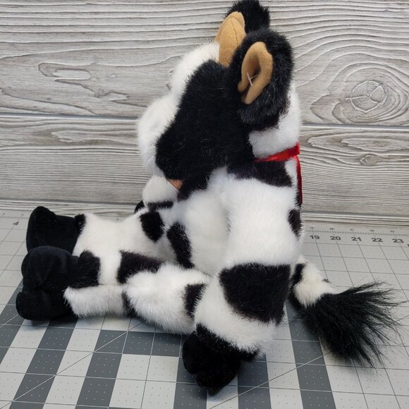 Build A Bear Plush Holstein Cow Bovine Bell on Red Ribbon Farm Animal 1997 Vtg - Picture 2 of 10